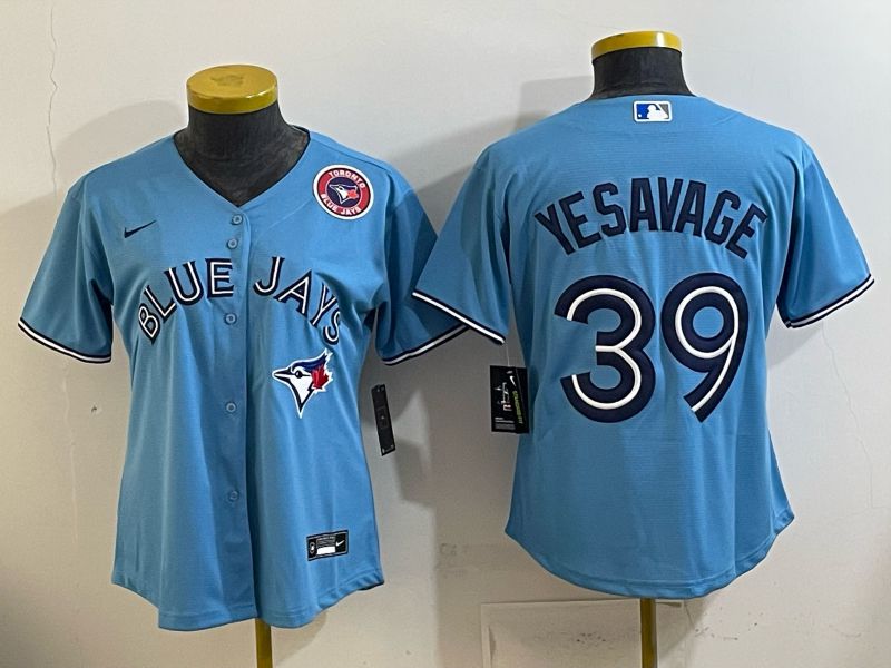 Women 2025 Toronto Blue Jays #39 Yesavage Light blue Game Nike MLB Jersey style 005